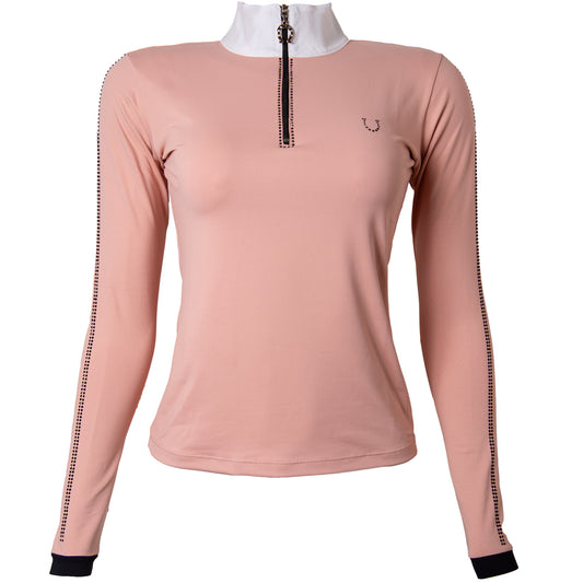 Blusa Prova Hipismo Sparkle Shine LS Infantil Rose