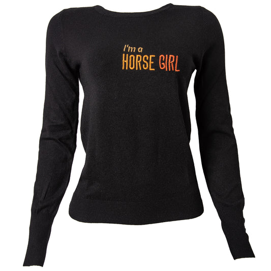Suéter I'm a Horse Girl Preto